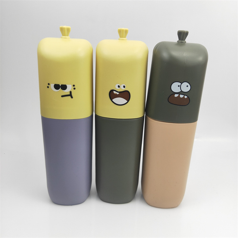 Wholesale of cute two-color toothbrushing cups, student dormitory toothbrush boxes, plastic mouthwash cups, and portable toothbrush cups pic 18