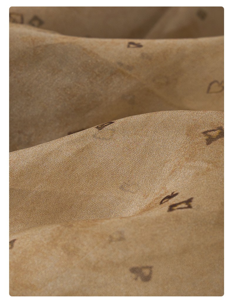 荣太设计师定染黑桃印花真丝连衣裙女拼接欧根纱桑蚕丝裙子系带详情42