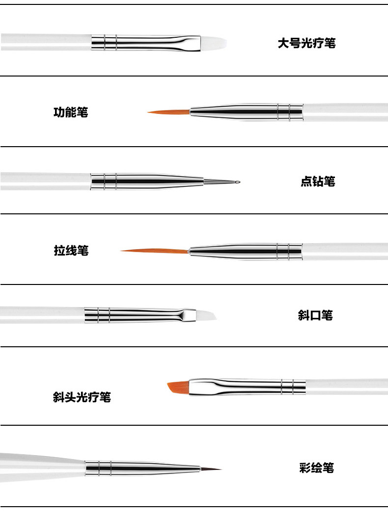 日式美甲工具笔画花彩绘拉线笔刷套装法式晕染工彩绘小红书美甲笔详情24
