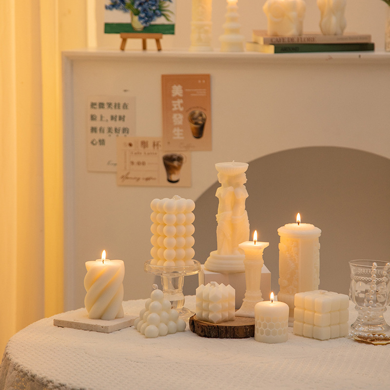 新款造型几何柱蜡香薰蜡烛跨境ins家居摆饰拍摄道具结婚伴手礼详情8