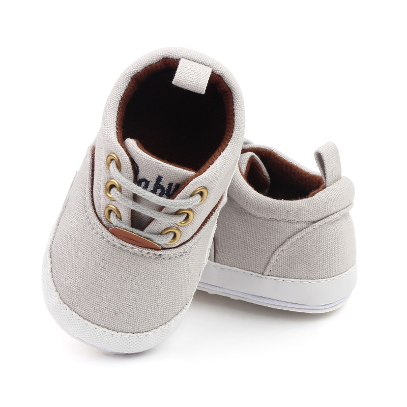Spring and Autumn Soft rubber-soled multi-color canvas shoes, lace-up baby shoes, 0-1 year old infant casual shoes, walking shoes 2759 pic 24