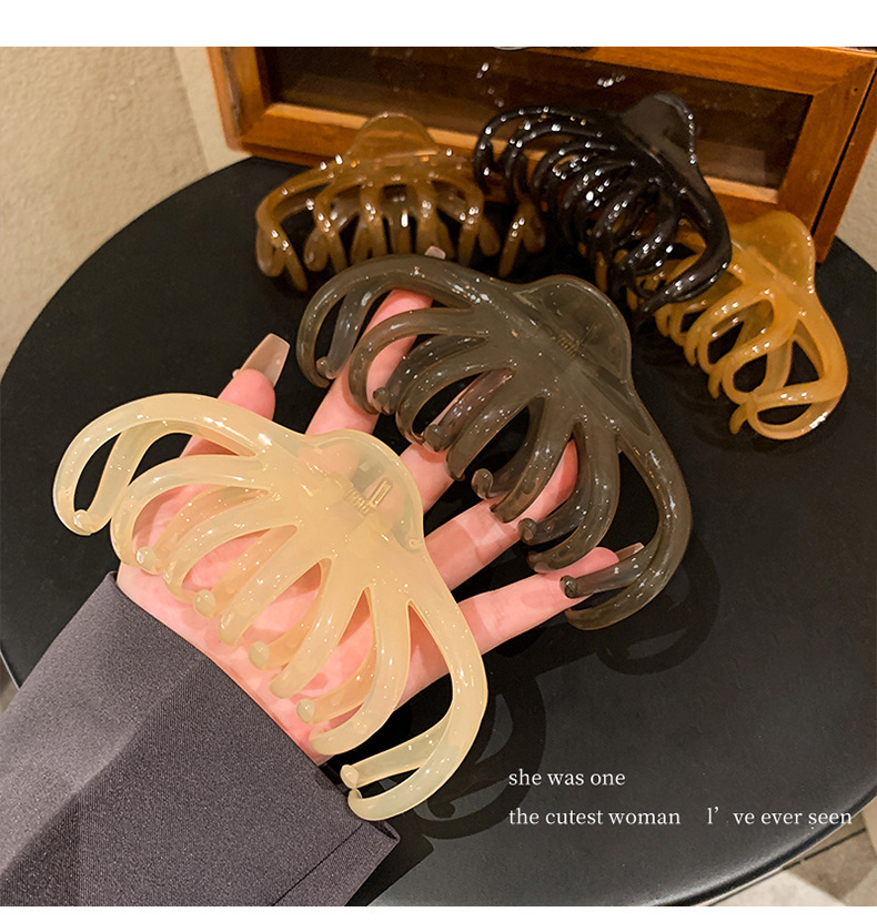 2024夏季新款网红盘发鲨鱼夹发量多抓夹大号发夹法式复古发抓批发详情7