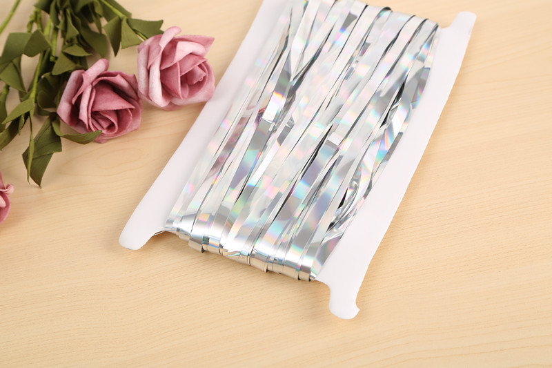 Colorful rain silk curtain thickened wedding decoration, party birthday event scene decoration, colorful tassel rain silk door curtain pic 4