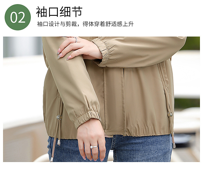 妈妈装外套2024秋季新款纯色短款开衫中老年洋气女装40到50岁外套详情25