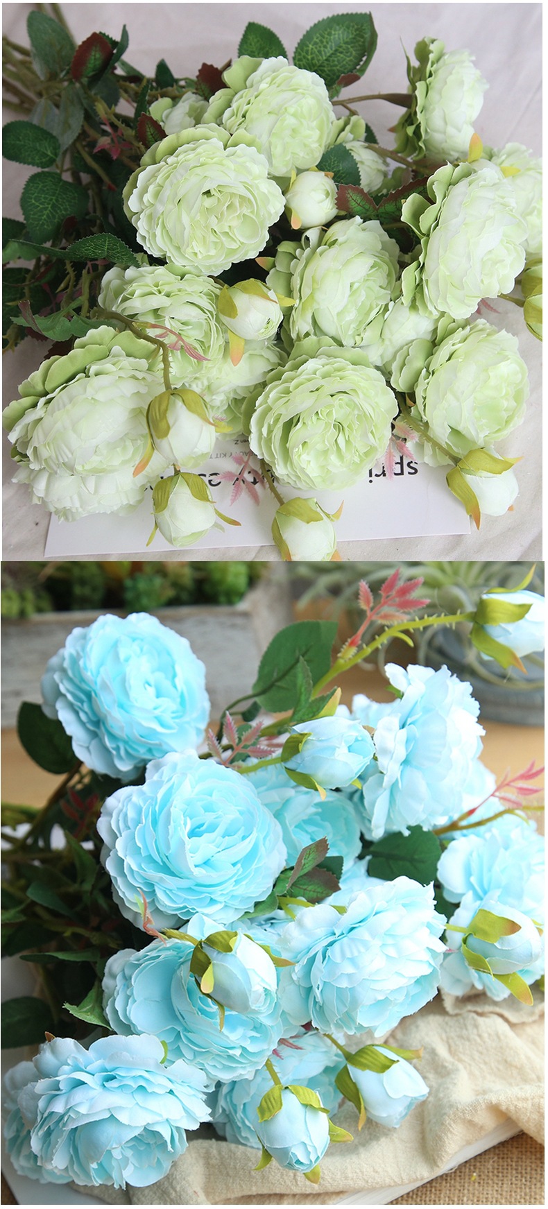 婚庆牡丹仿真玫瑰花 装饰客厅家居假花摆件布置绢花花束仿真花详情21