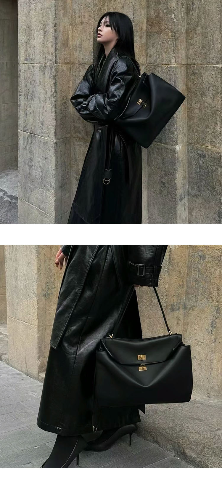 2024新款真皮rodeobag质感锁扣腋下单肩斜挎休闲通勤凯莉女包中性详情10
