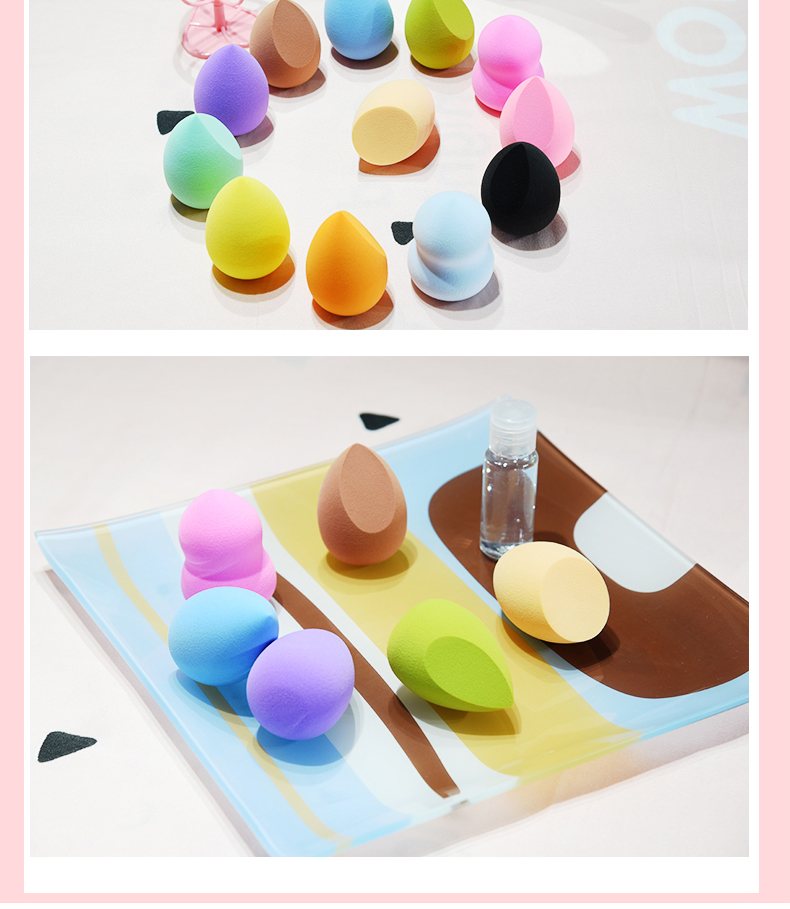 【乐蔻】4四个装美妆蛋套装 彩妆蛋超软不吃粉彩妆蛋粉扑雕刻LOGO详情13