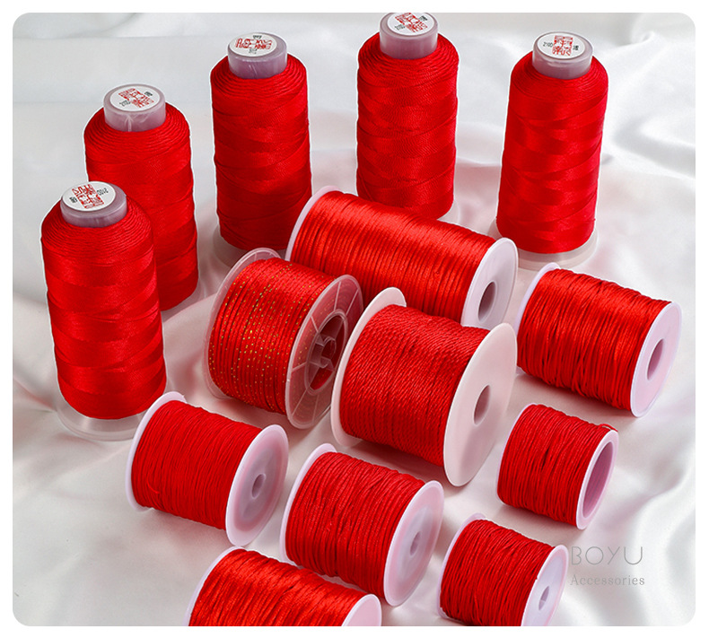 Wholesale red rope bracelets, jade thread hand-woven bracelets, diy woven ropes, red ropes, red thread ropes, red woven rope threads pic 5