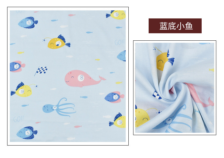 Combed bamboo cotton double-layer printed gauze baby Class a home wear bamboo cotton gauze fabric bamboo fiber gauze pic 19