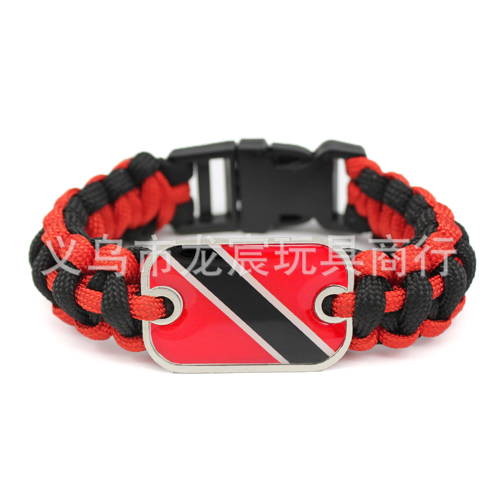 供应圭亚那国旗手链世界各国国旗伞绳编织手链户外救生手镯详情26