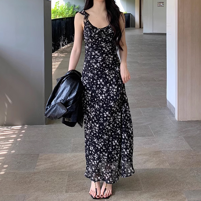 新款氛围感春天里 气质长款碎花吊带裙时尚法式春夏女装连衣裙女详情8