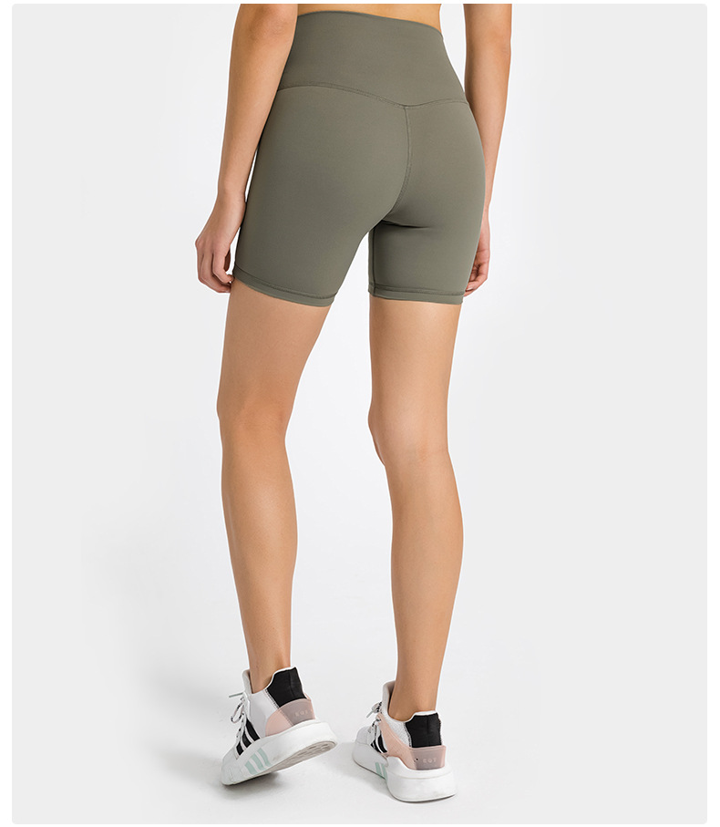 New nude-feel, no-embarrassment line solid color yoga shorts, double-sided brushed tight elastic sports and fitness three-inch pants for women pic 68