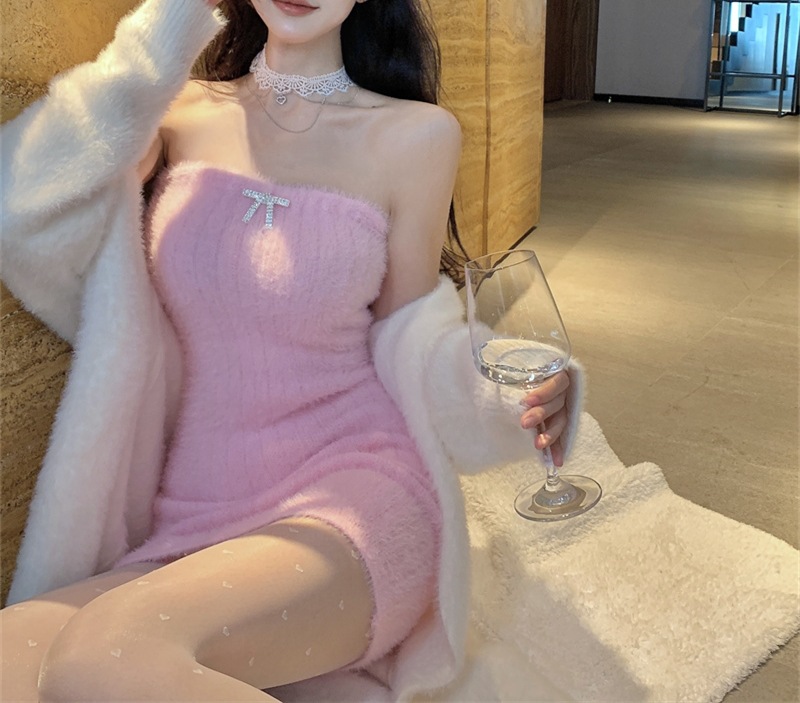 2023 Spring and Autumn laid-back and loose, knee-length, thickened, pure imitation mink fleece knitted sweater cardigan for women pic 41