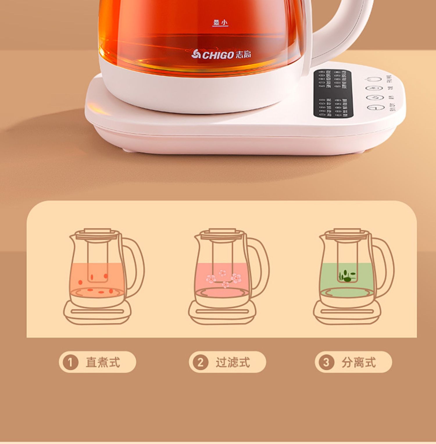 Zhigao health care kettle, fully automatic thickened glass multi-functional tea brewer, electric heating kettle, flower teapot and decoction kettle pic 24