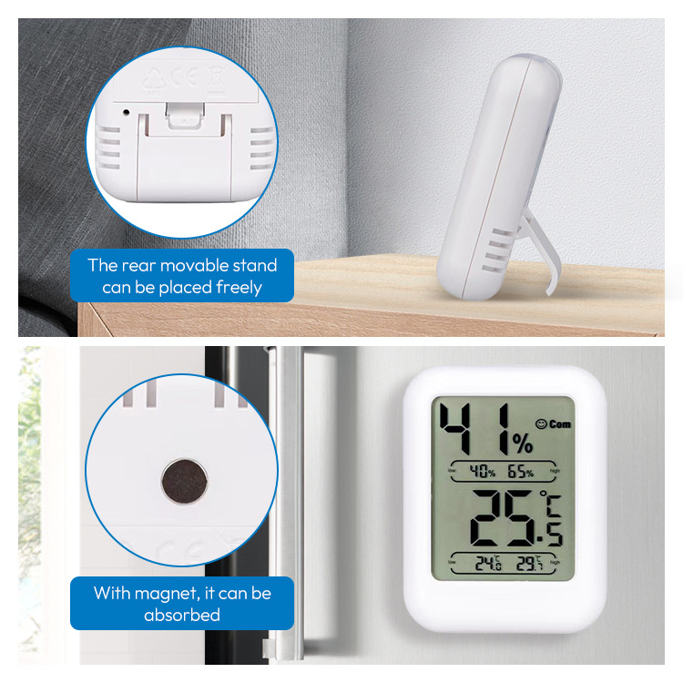 Mini electronic thermometer, household indoor baby bedroom temperature and humidity meter with magnetic attraction pic 6
