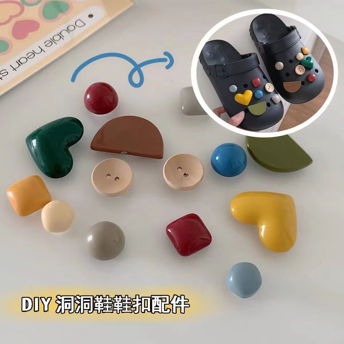 现货批发洞洞鞋diy配饰装饰鞋花饰扣2023新款配件拆卸芝麻街鞋扣详情3