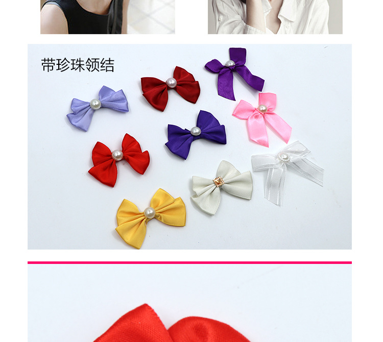 Pearl swallowtail bow wedding candy box packaging bow, professional hand-knitted woven ribbon bow headwear pic 8