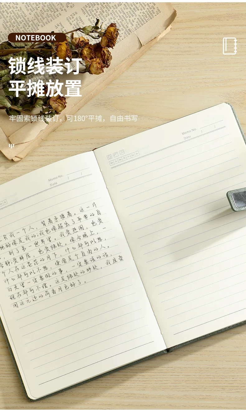 In-stock cross-border notebook gift box set, customized logo, office activity, company gift, meeting record notepad pic 15