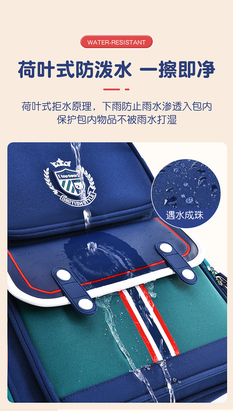 新款托比熊小学生书包1至6年级男女儿童双肩包耐磨减负大容量印字详情10