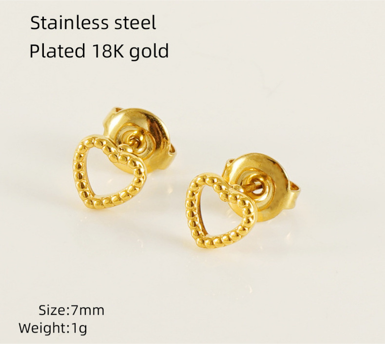 European and American ins style mini titanium steel ear studs, elegant and high-end heart-shaped earrings, 18K stainless steel irregular earrings for women pic 19