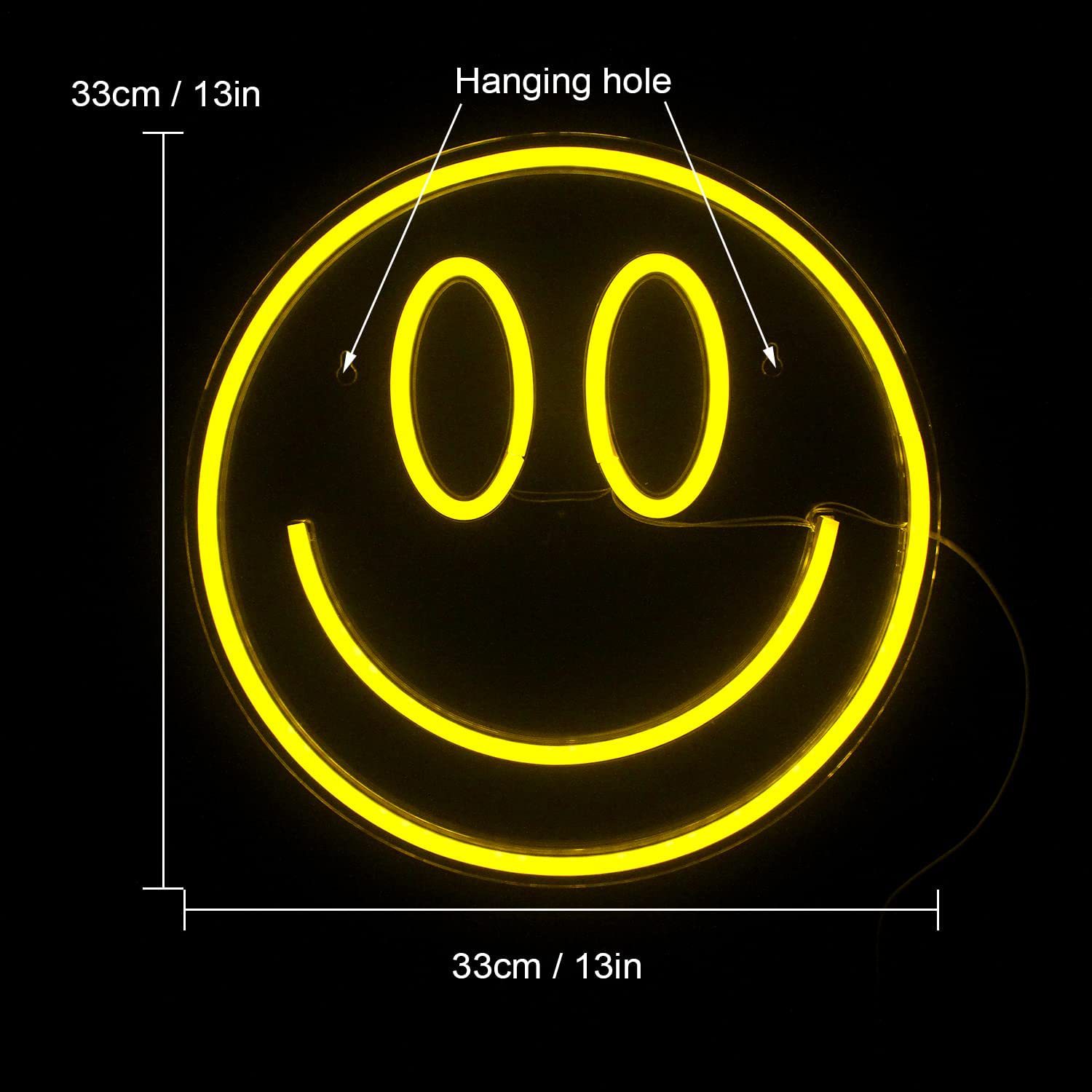 LED neon acrílico backboard smile face amazon especial USB powered luz decorativa interior pic 4