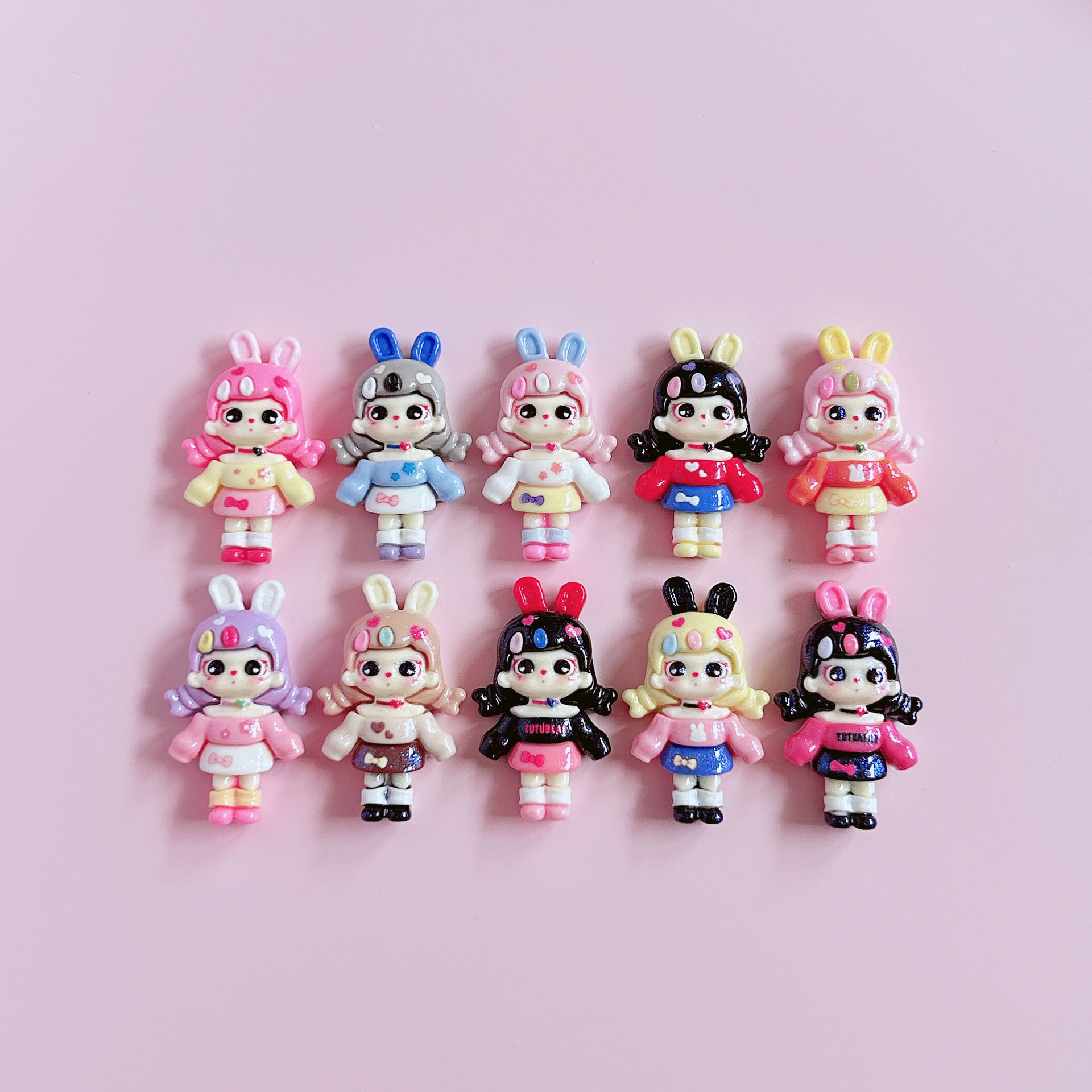 Rabbit-ear hair clips, resin accessories for cute girls, diy hair clips, hair accessory materials, brooches, accessories, stickers, pendants, decorations pic 30