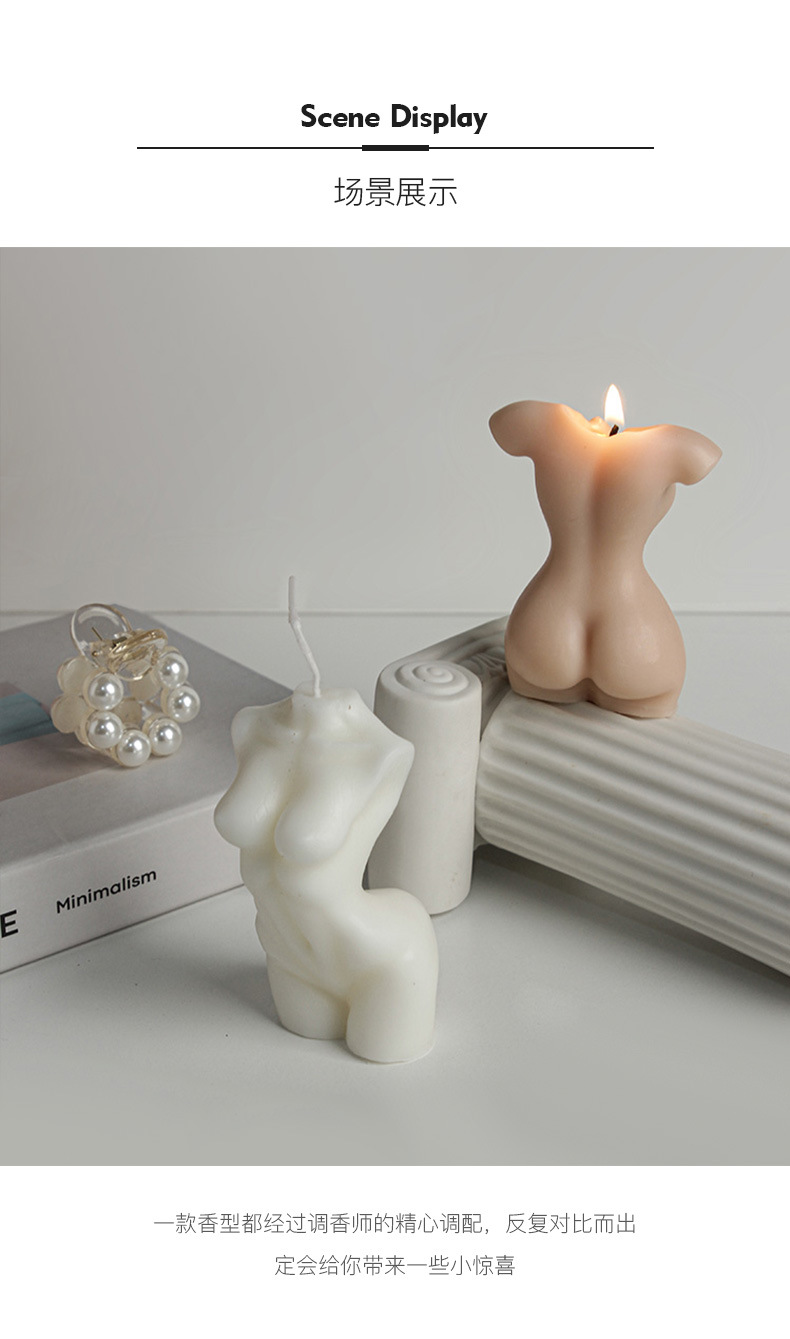 ins creative human-shaped candles, aromatherapy decorations, home bedroom, homestay ornaments, photography props pic 6