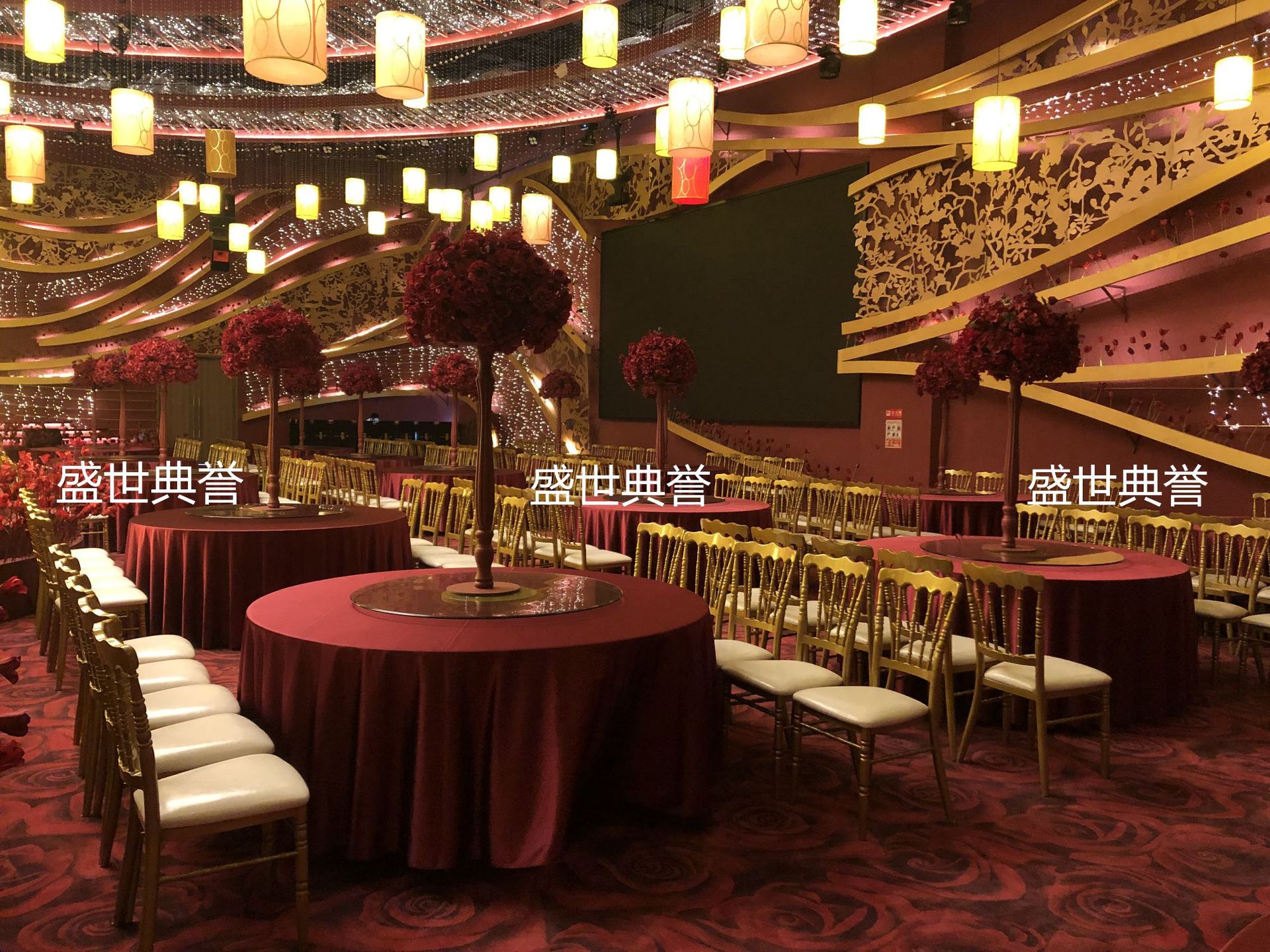 Ningbo star hotel banquet hall dining tables and chairs, banquet center catering furniture, theme wedding bamboo joint chairs, castle chairs pic 5