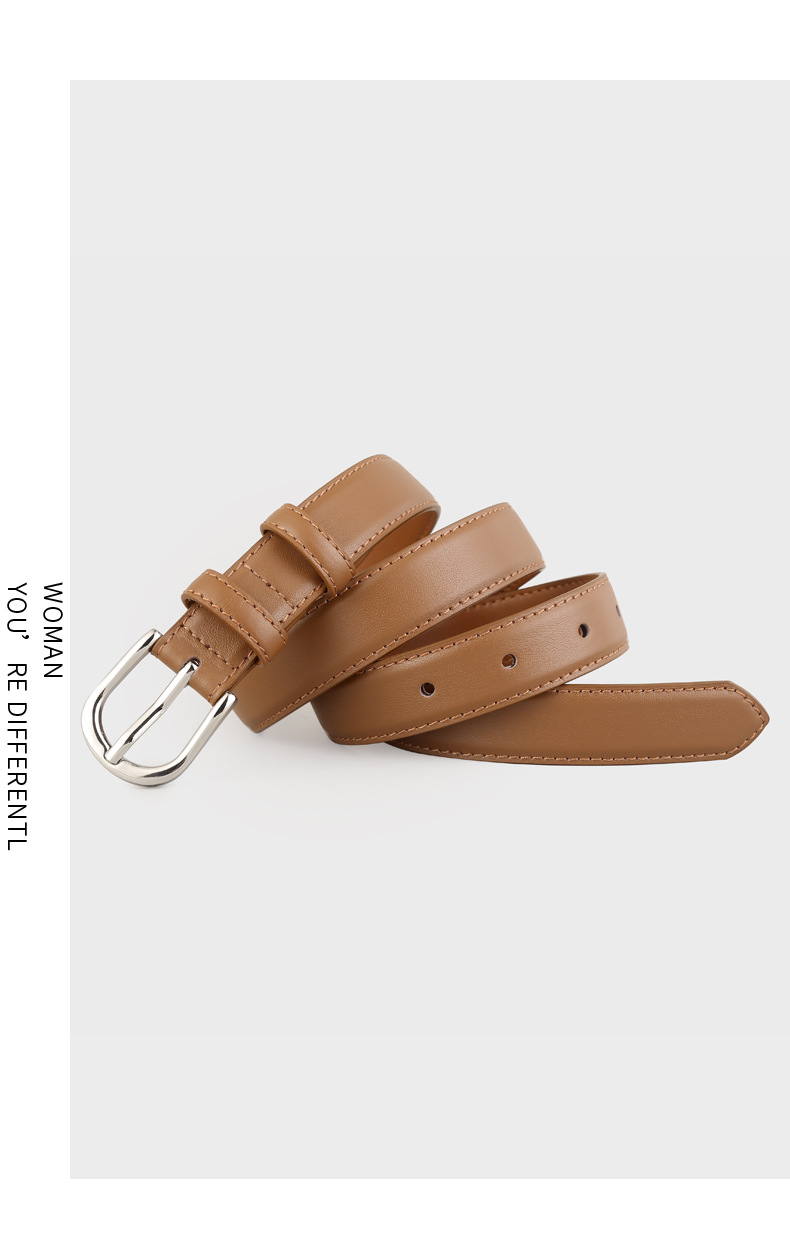 Leather belt for women 2025 new style top layer cowhide needle buckle belt decoration with denim belt direct supply from the manufacturer pic 12