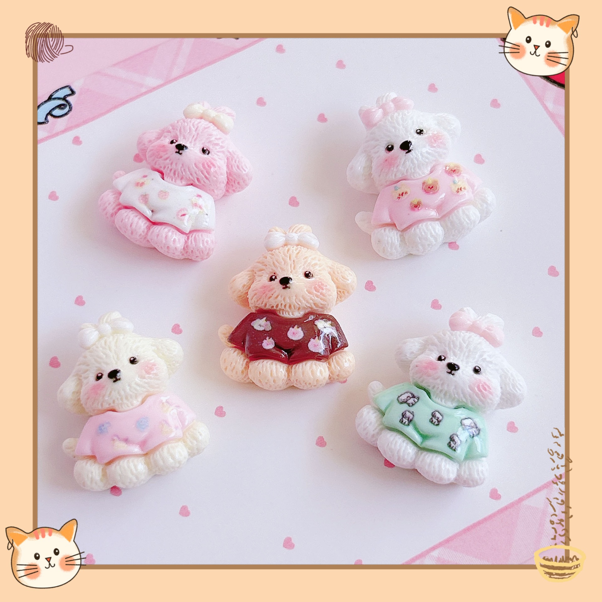 想念可爱蝴蝶结狗狗宠物卡通动物diy饰品发饰配饰贴手作挂饰材料详情15