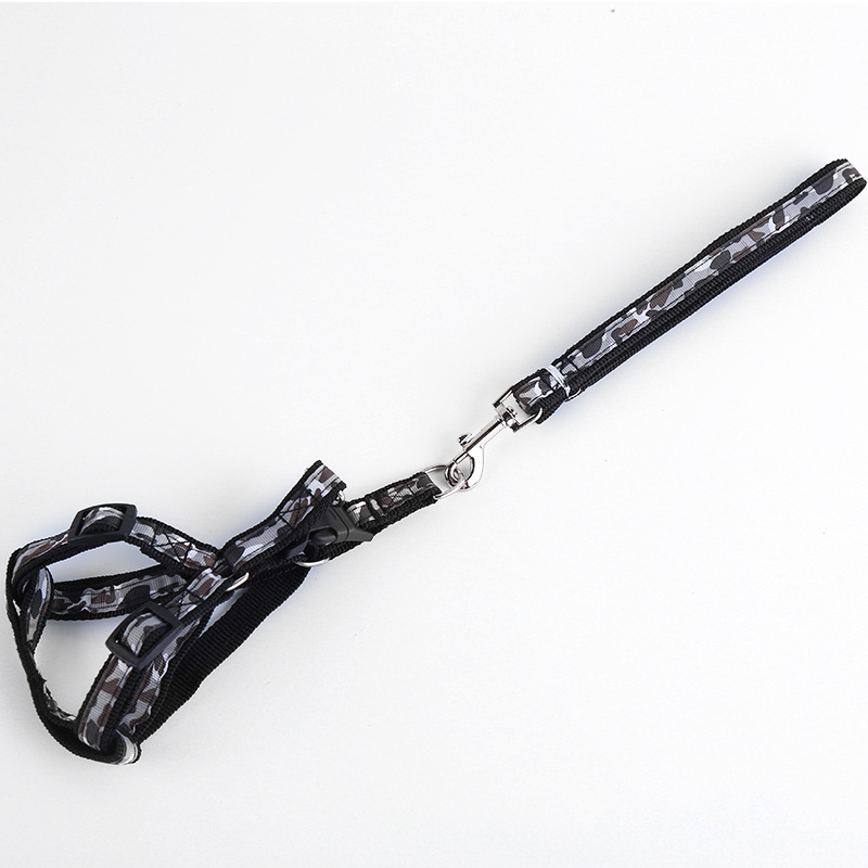 Camouflage dog leash, chest and back strap, comfortable and breathable, strong and durable dog chain manufacturer wholesale pic 8