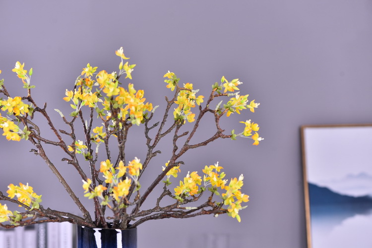 Factory wholesale of high-end artificial flowers, artificial purple rosewood flowers, soft decoration floral art for hotel and homestay model rooms, and artificial locust flowers pic 14