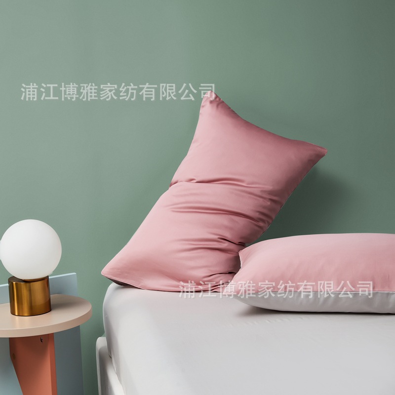 New Product 2022 Light Luxury Pair Pillowcase, 60-count long-staple cotton AB panel design, double-piece universal pillowcase wholesale pic 27