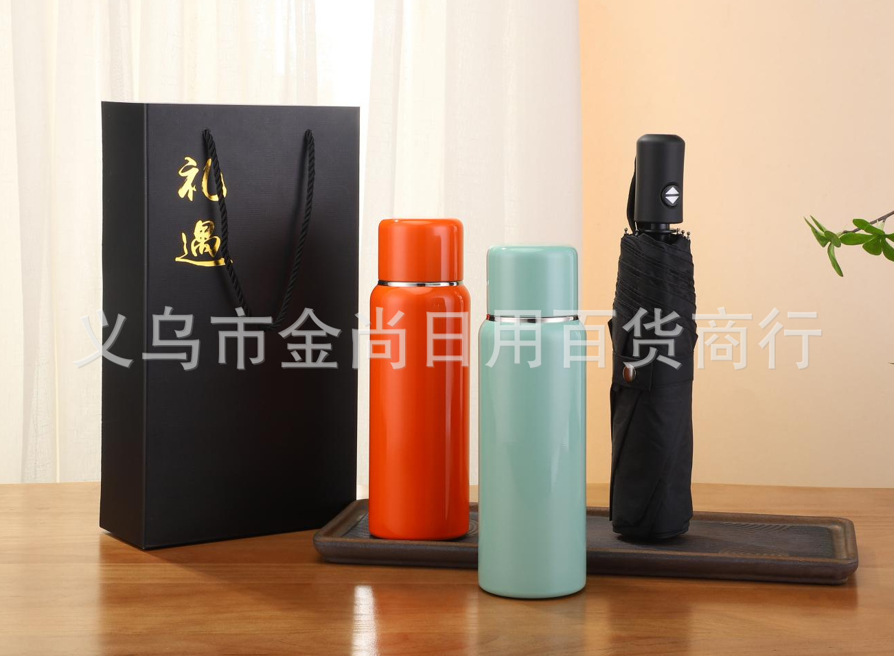厂家现货保温杯空盒雨伞礼盒雨伞杯子套装水杯雨伞空盒可印制logo详情2