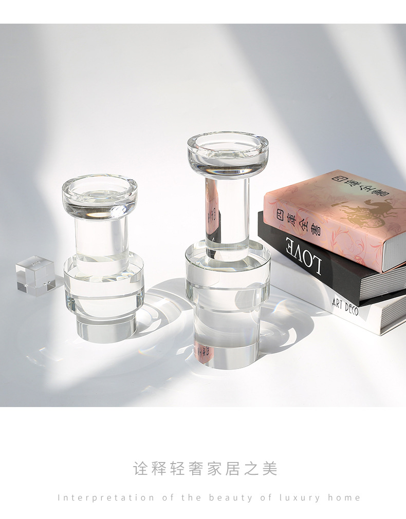 Modern light luxury crystal candlestick ornaments, wedding guide, romantic candlelight dinner utensils for Western restaurants, wholesale of candlesticks pic 26