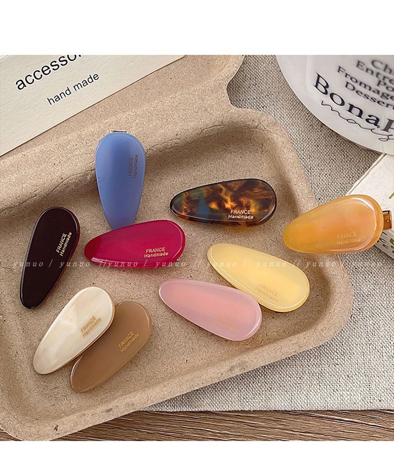 3-piece set of spring and summer water drop small hair clips, side clips, fringe clips for women, 2025 new high-end style duckbill clips headwear pic 3