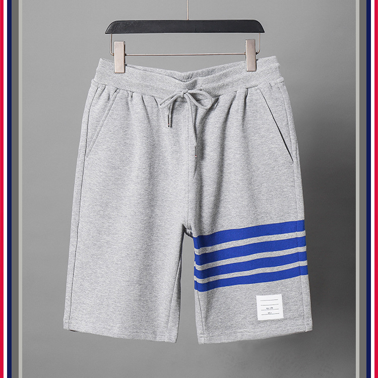 TB teñido teñido cuatro barras rayas moda hombre verano moda pantalones de algodón moda marca pantalones medios pantalones deportivos pantalones casuales hombres pic 36
