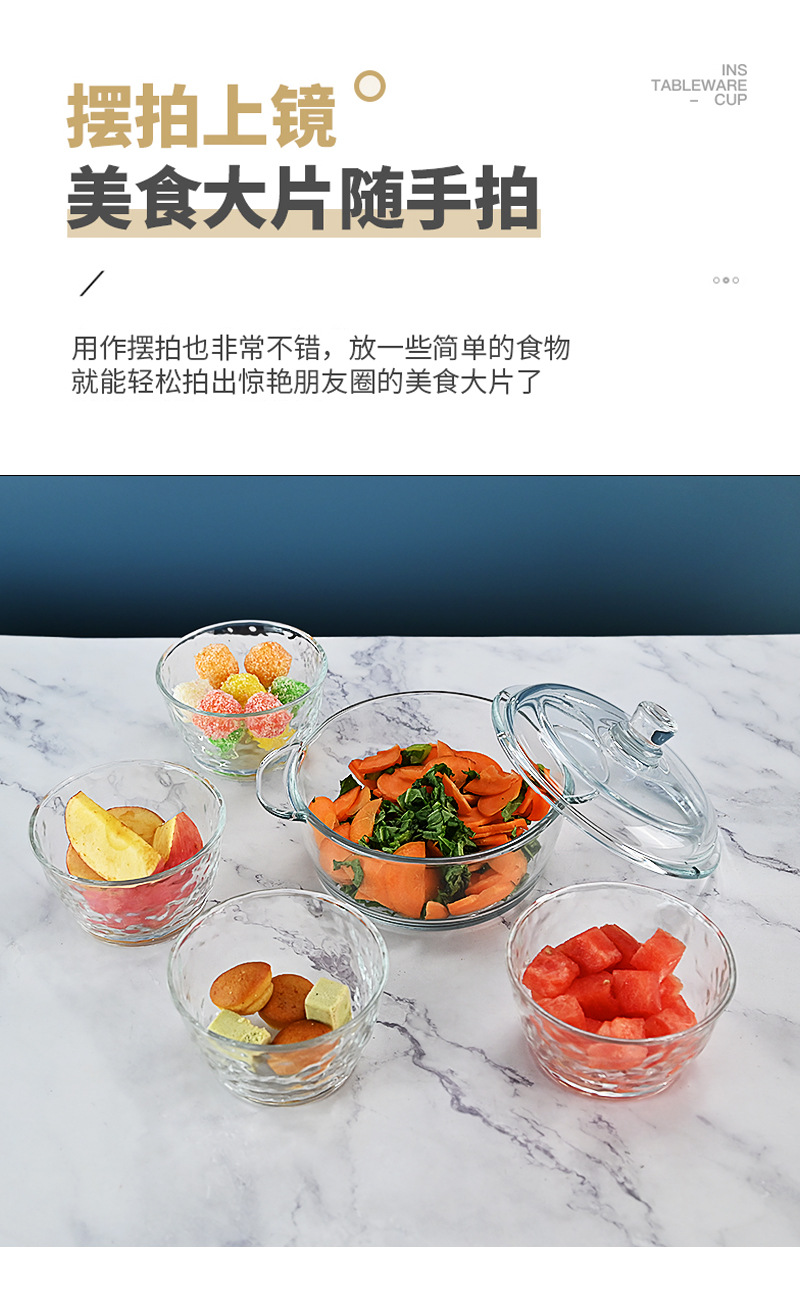 Nordic Boya five-piece pot tableware, kitchen household glass pot tableware five-piece set, event gift, can be printed with logo pic 5