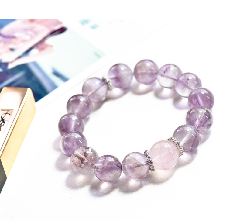Original natural purple rabbit hair crystal bracelet beads from Meigong Accessories, simple and luxurious purple crystal Korean version live wholesale pic 8