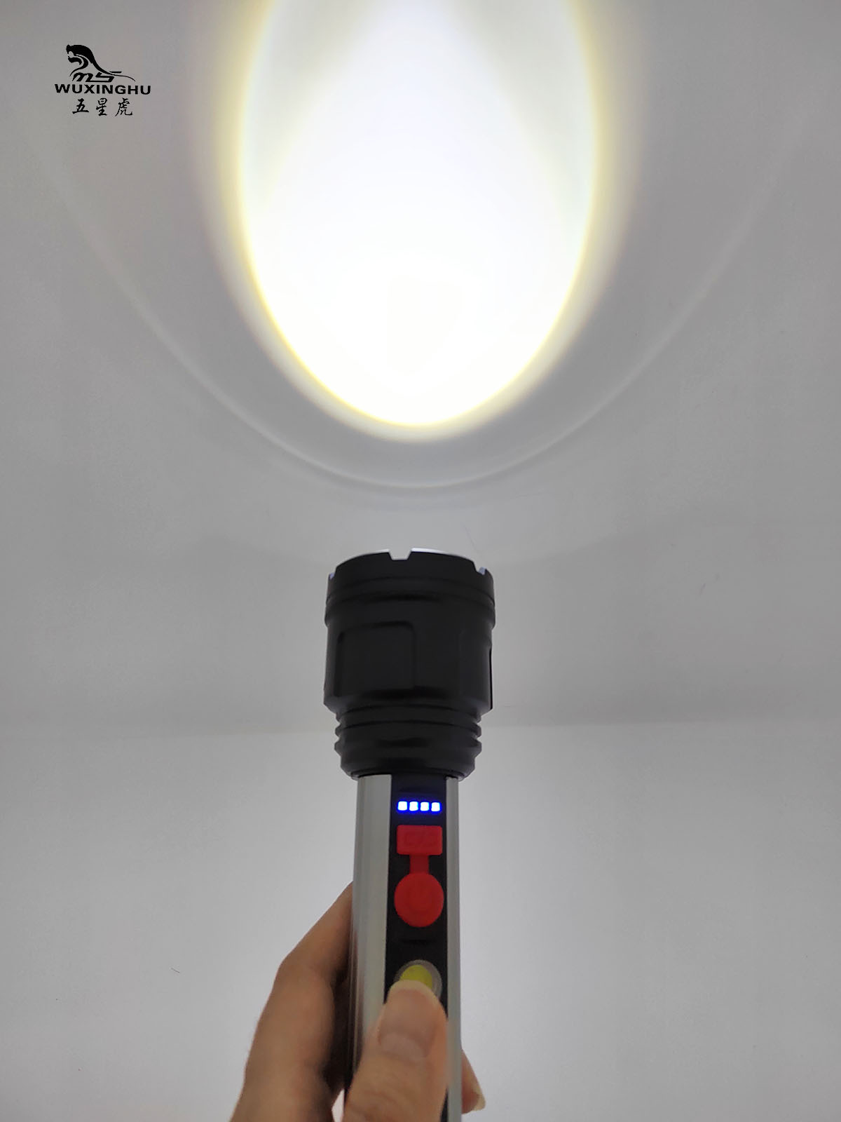New zoom high-intensity aluminum alloy flashlight with charging power display and COB side light outdoor long-range flashlight pic 7