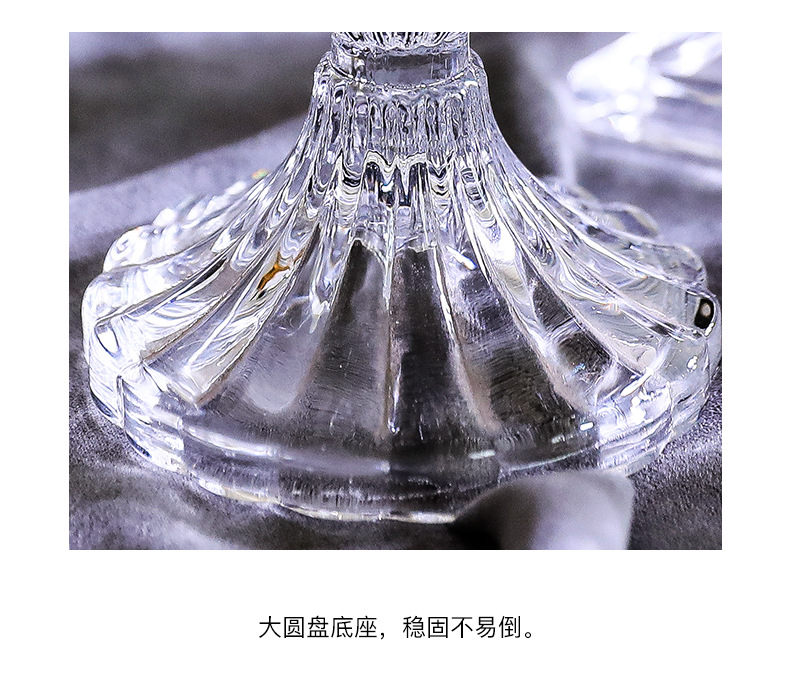 French Nordic-style retro crystal candlestick, glass romantic candlelight dinner, wedding shooting props in INS style pic 15