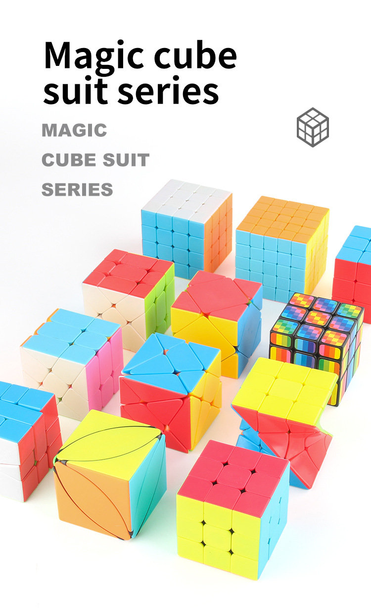 Pan xin con resorte tornillo suave rotación cubo mágico de tres órdenes color real orden positiva cubo mágico en forma de juguete caja de regalo estilo set pic 13