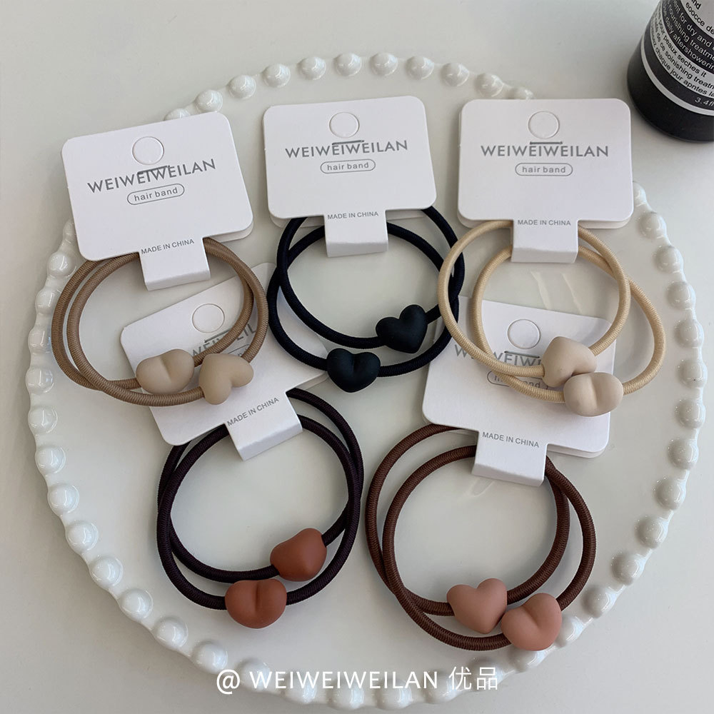 New style versatile smiling flower twill hair band, high-elasticity versatile leather band hair tie, bun hair tie and hair accessory pic 3