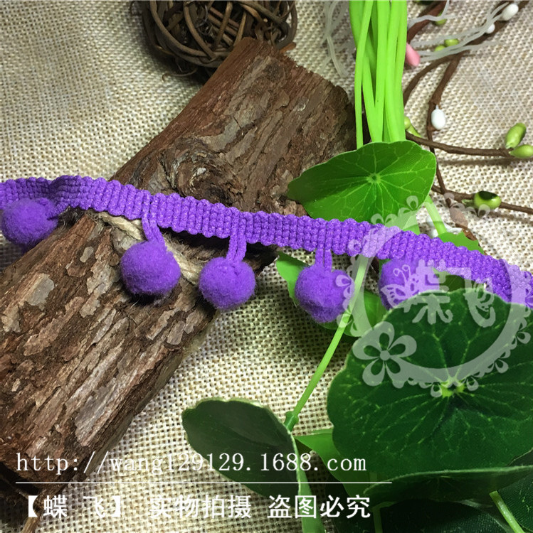 35个色现货供应1.3cm中直角毛球花边服装辅料三角球DIY手工花边辅料毛球详情38