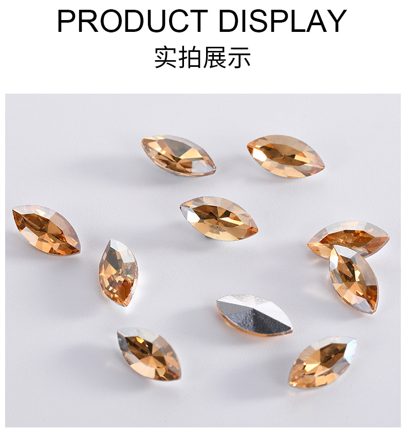 Factory direct sales of cross-border best-selling small water drop colored pointed-bottom resin diamond handmade diy jewelry accessory materials pic 11