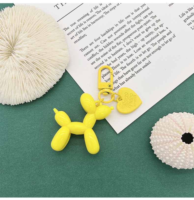 ins风糖果色气球狗亚克力钥匙扣爱心钥匙手机包包挂件配件小礼品详情6