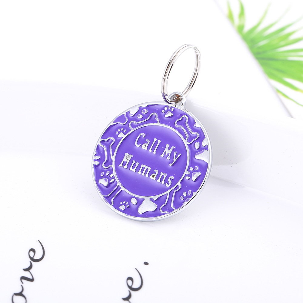 Cross-border in-stock fashionable metal pendant, anti-loss round dog tag, pet identity tag, laser-engraved nameplate pendant pic 6