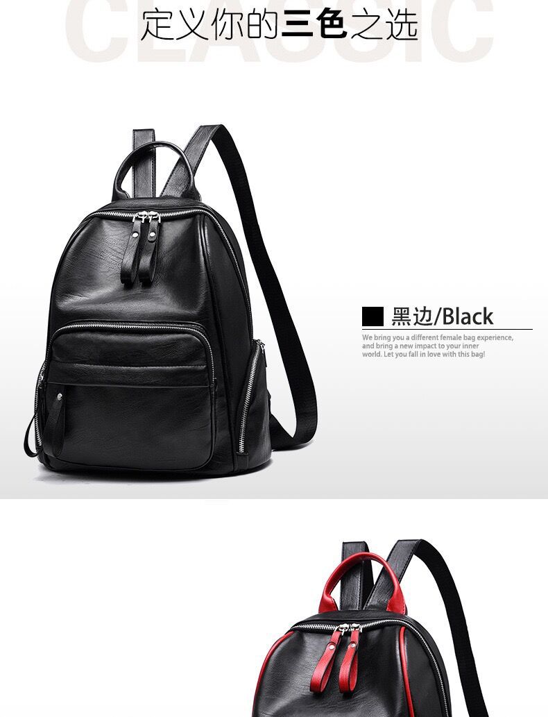 A 2021 new soft pu trendy backpack for girls, a Korean-style schoolbag for girls, a versatile backpack for travel and leisure pic 11