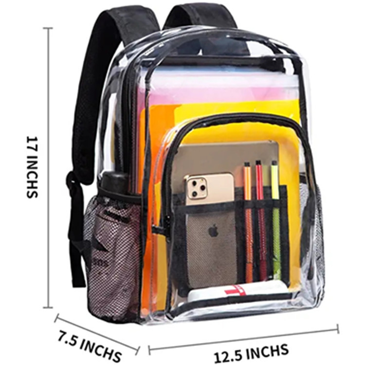 The new large transparent backpack and heavy-duty pvc transparent backpack are suitable for university work pic 2
