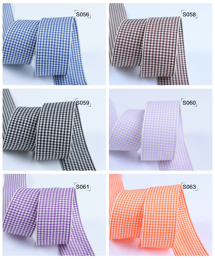 Dingxin Woven tape Double Bread Edge Thousand bird checkered colorful ribbon DIY Handmade bow hair accessory gift packaging ribbon pic 19